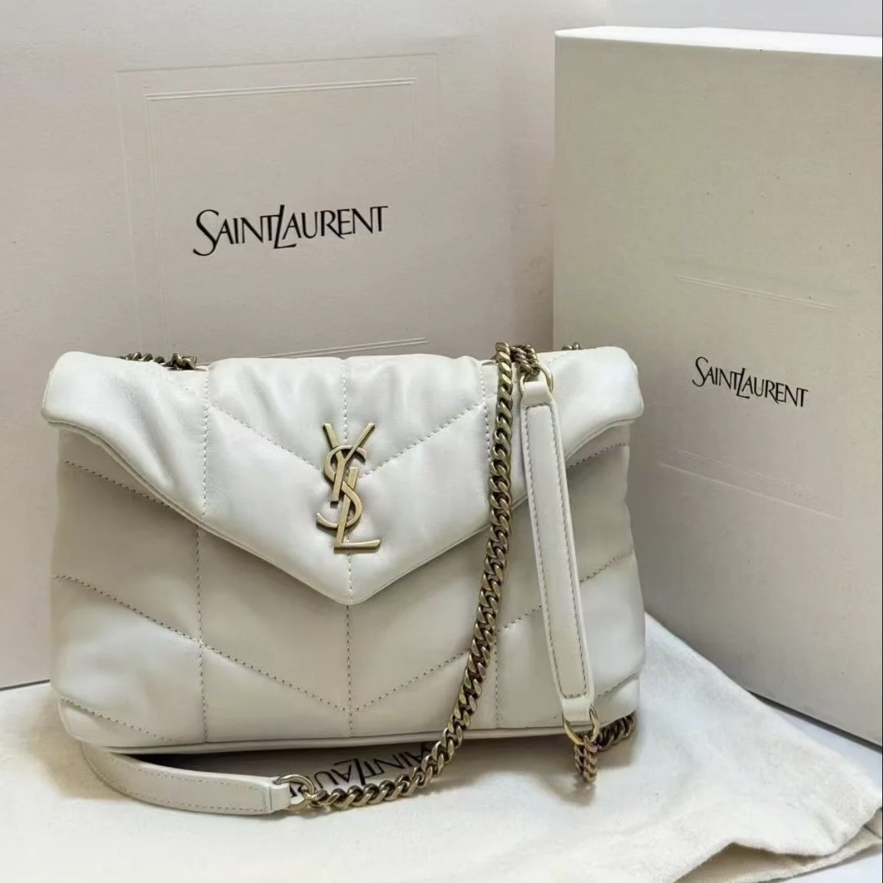 99新 YSL/圣罗兰 YSL 白金云朵包 25090041-04