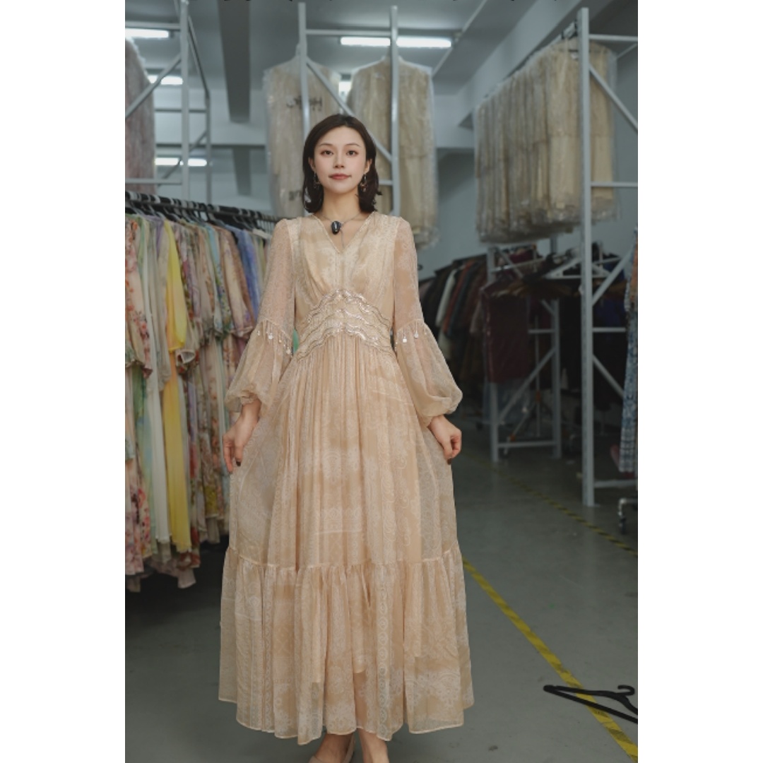 新【2025-林姐真丝】重磅100桑蚕丝连衣裙H9035