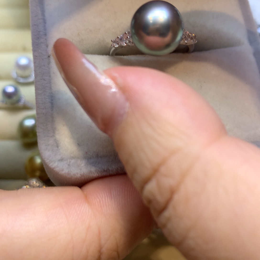 银S925镶嵌戒指海水珍珠