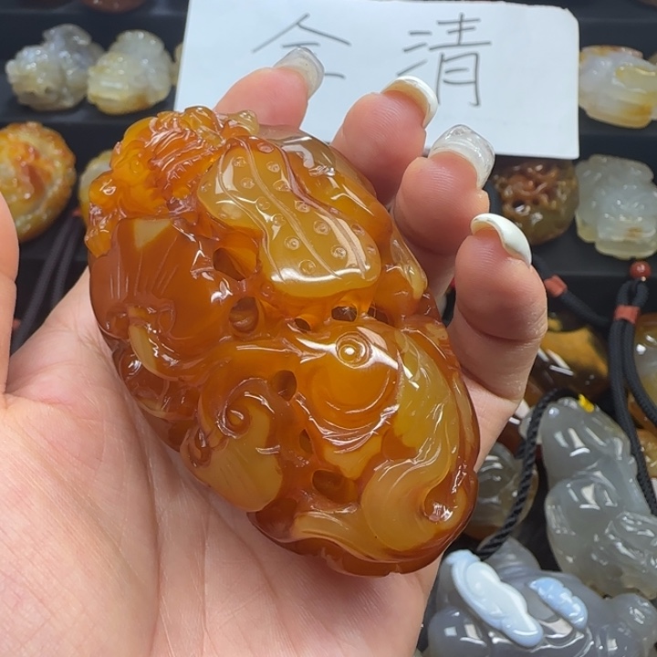 玛瑙/玉髓合金手把件