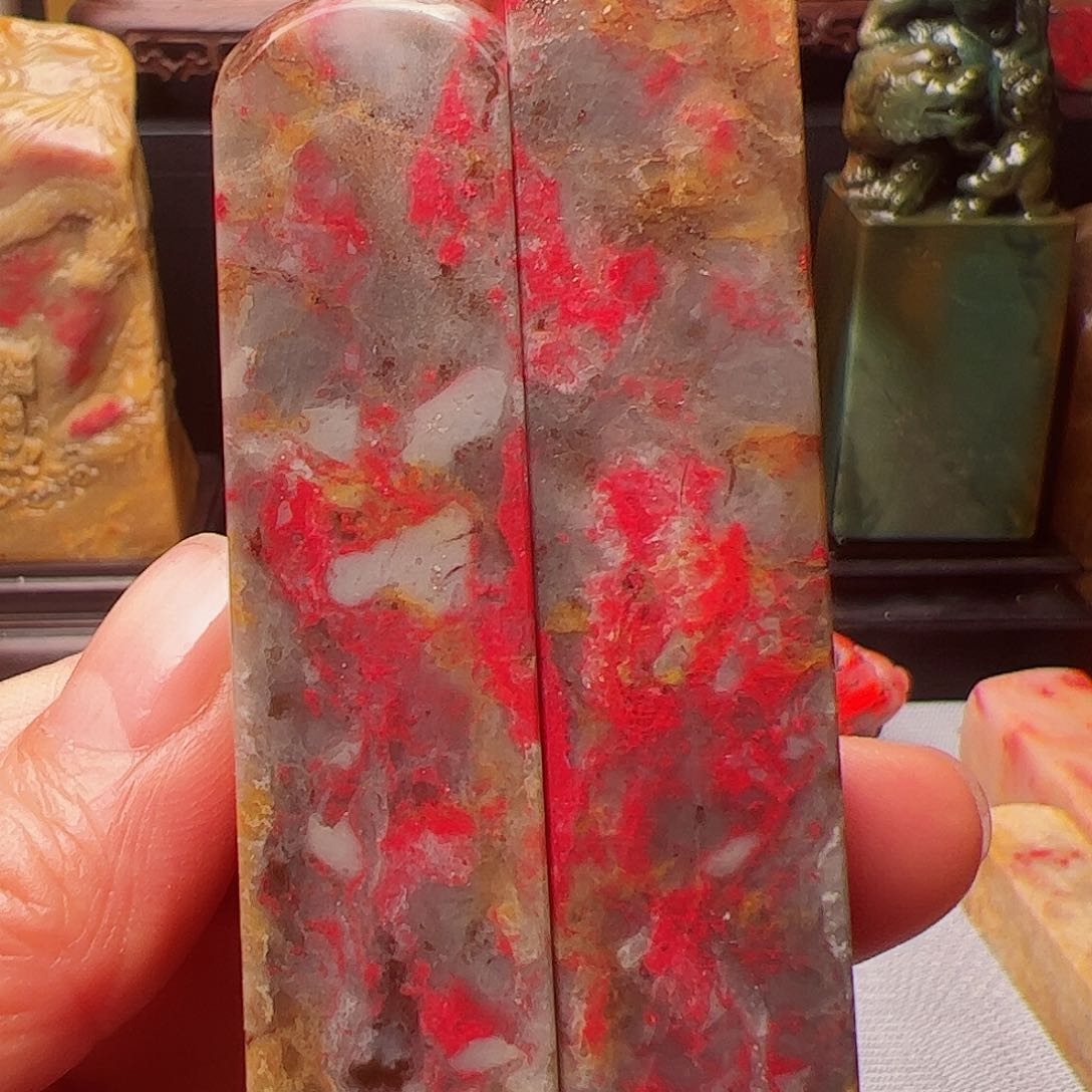 昌化石昌化鸡血石印章2方