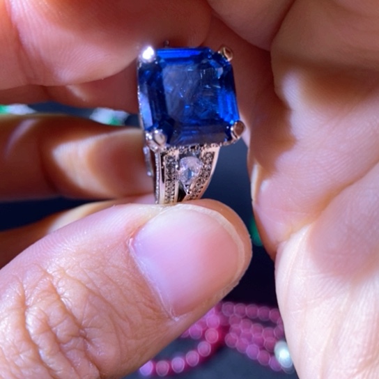 戒指银S925镶嵌红宝石