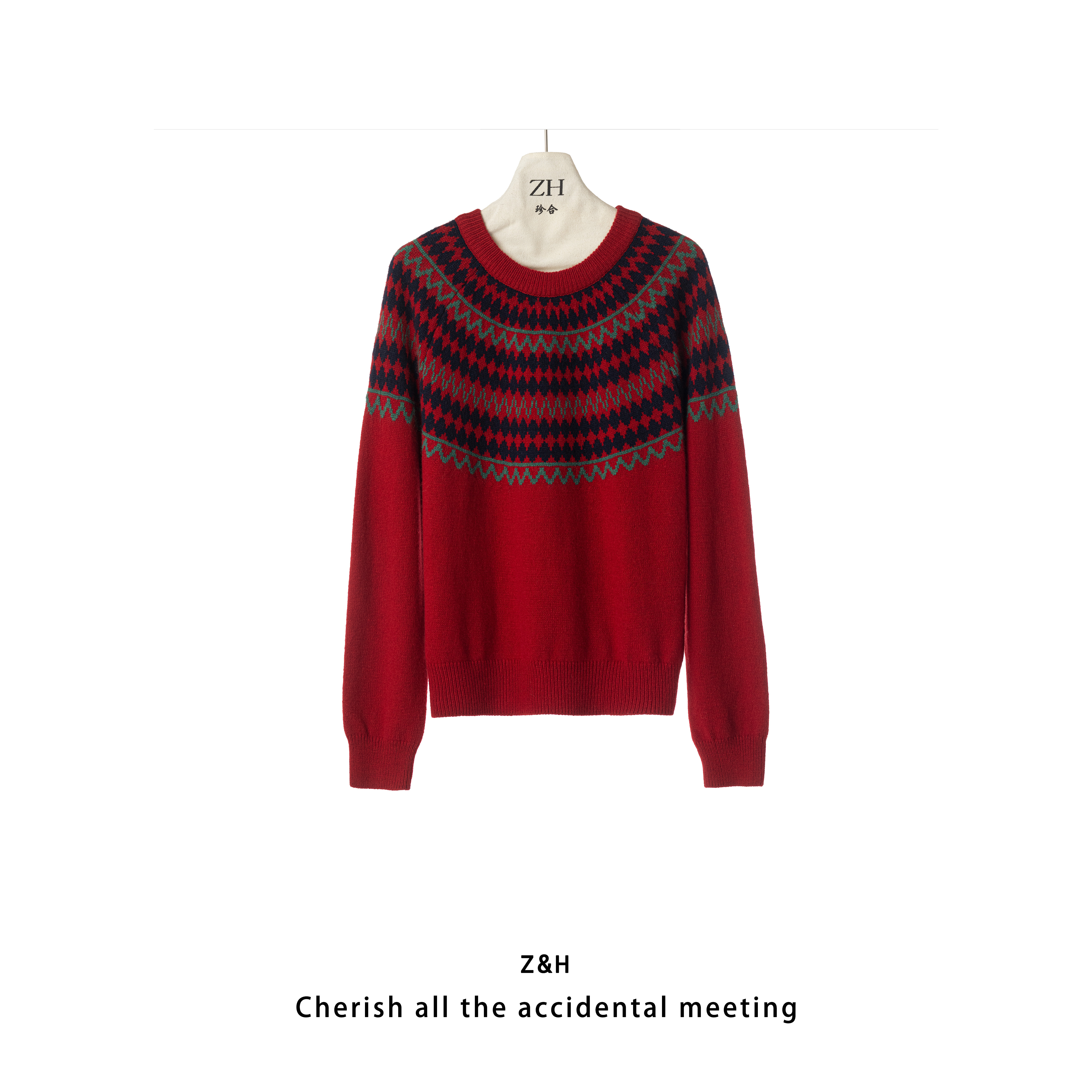 ZH【向阳而生】圆领舒适简约针织衫毛衣女长袖