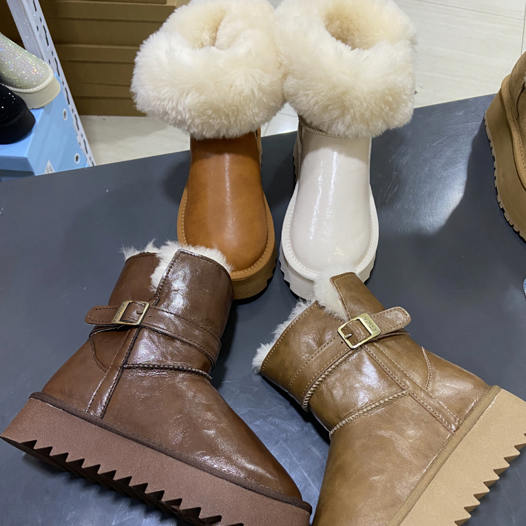 2088亮皮新款厚底雪地靴女冬季时尚保暖两穿防滑东北棉鞋