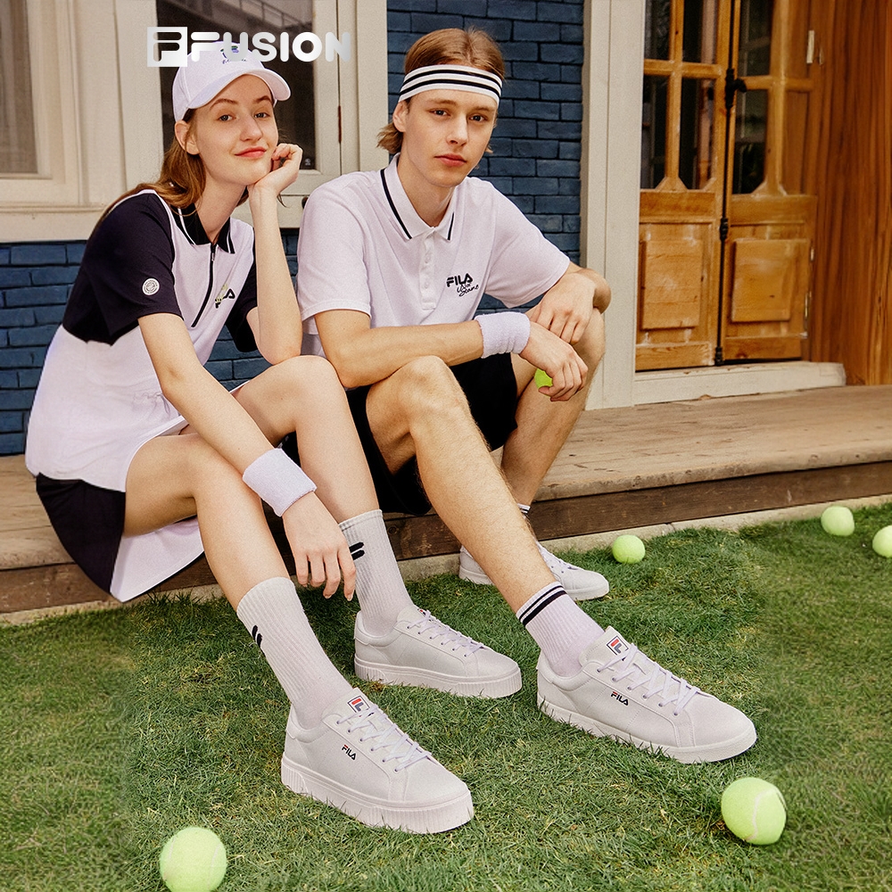 FILA FUSION情侣板鞋小白鞋轻便百搭女鞋休闲运动鞋T12W034304F