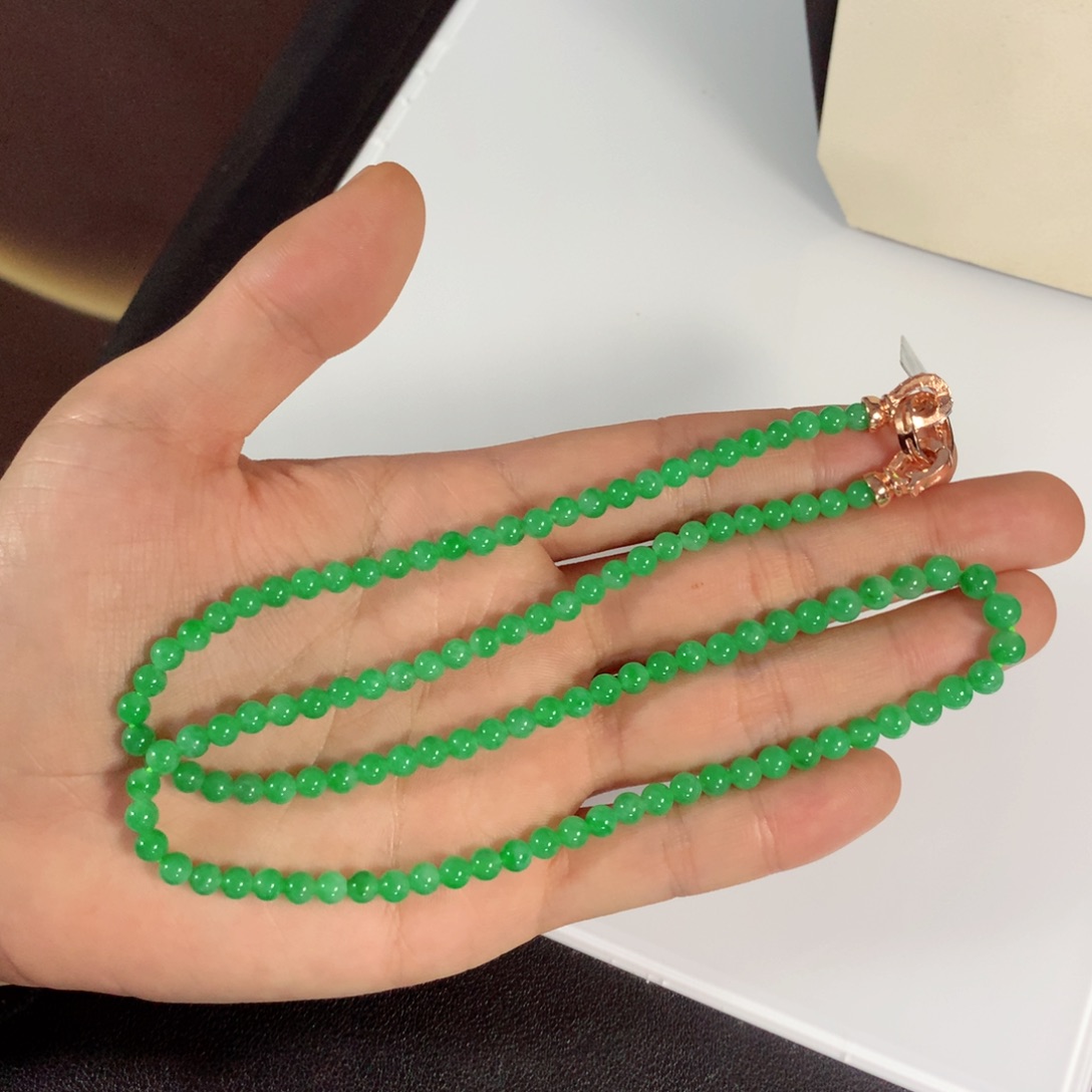 翡翠未镶嵌颈饰项链