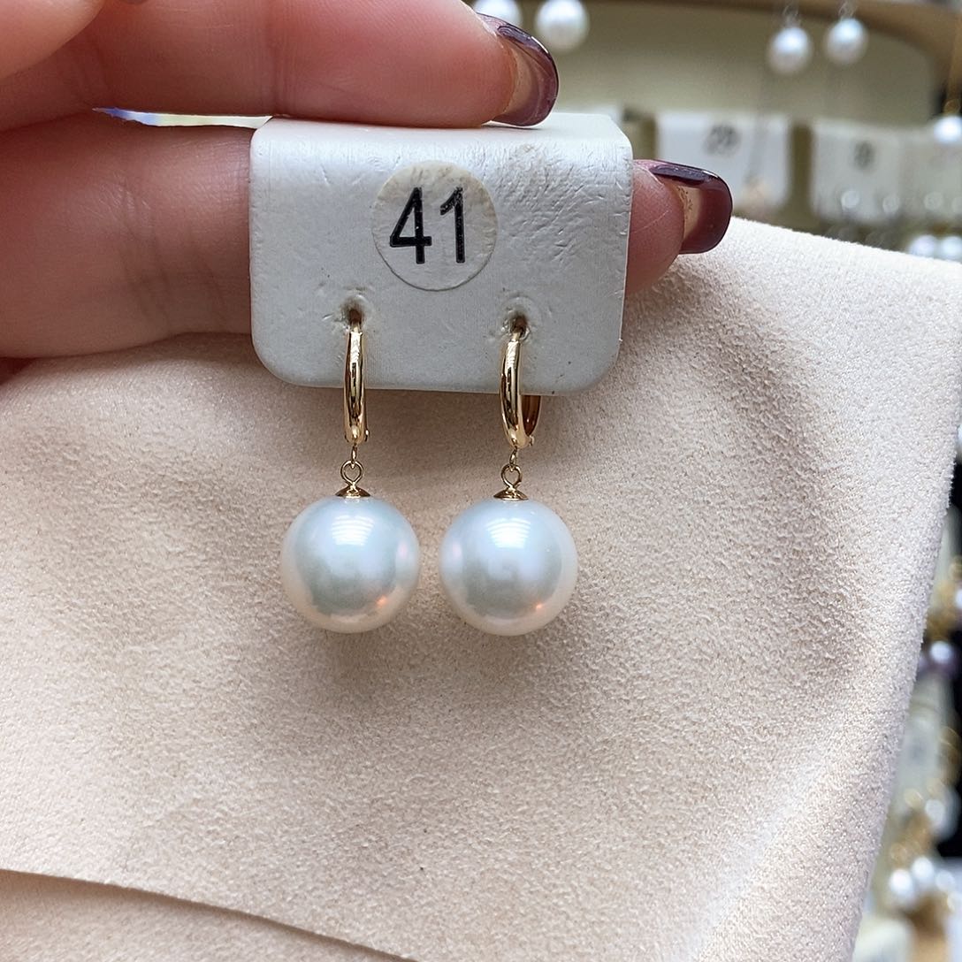 淡水珍珠耳饰18K金镶嵌