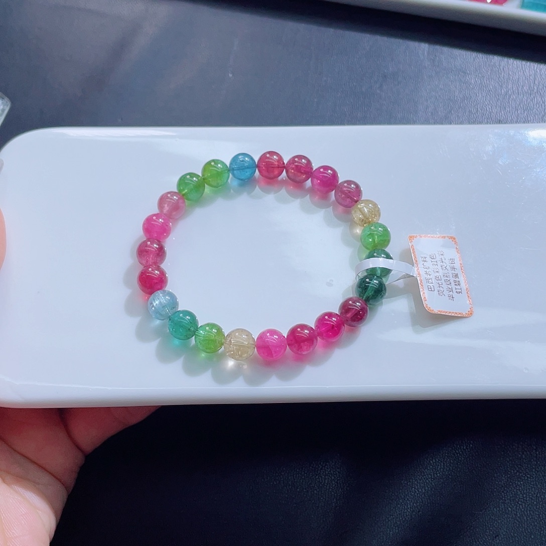 未镶嵌碧玺手链8mm左右