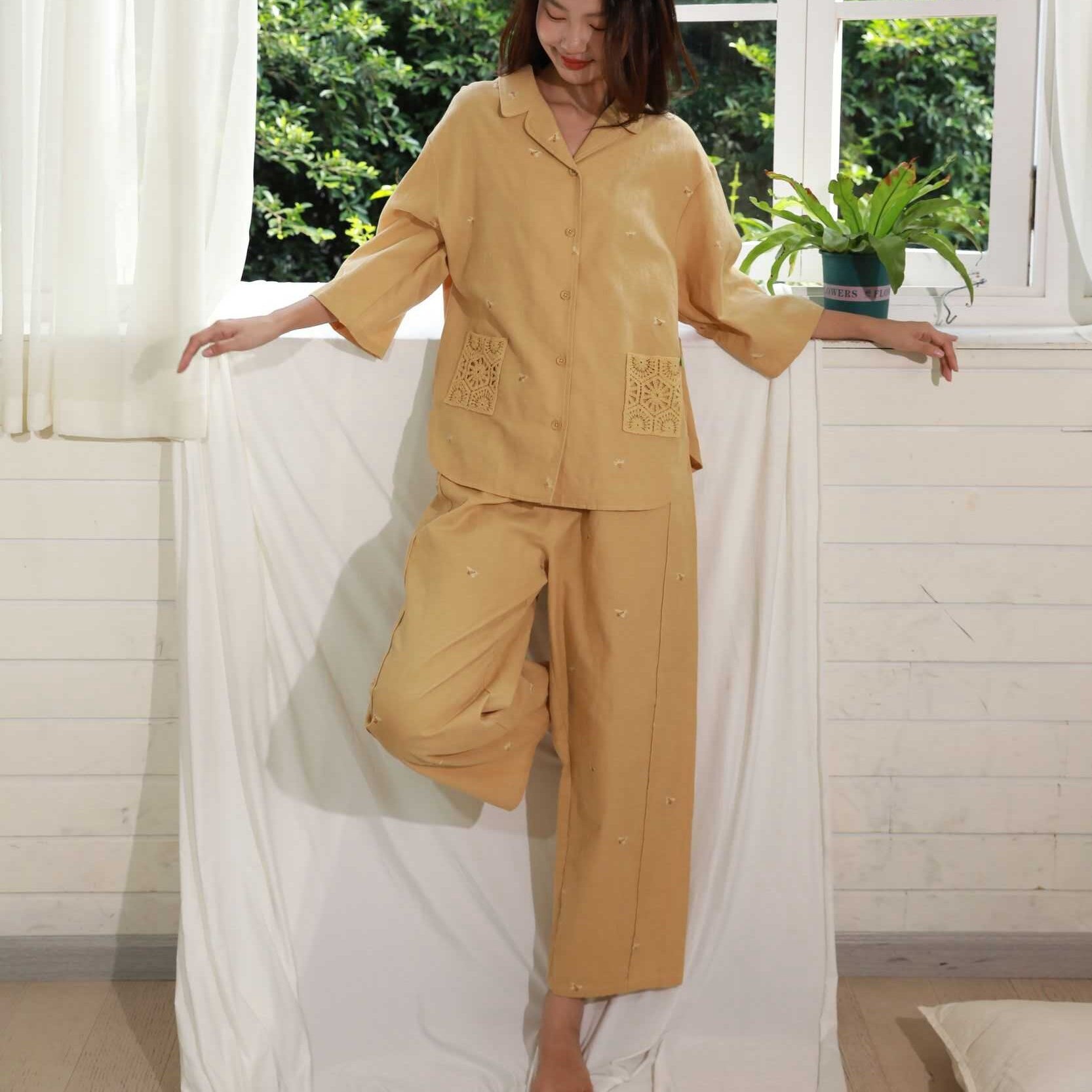 【海琴内衣专属】朵朵可可261-172纯棉家居服套装春夏新款女睡衣