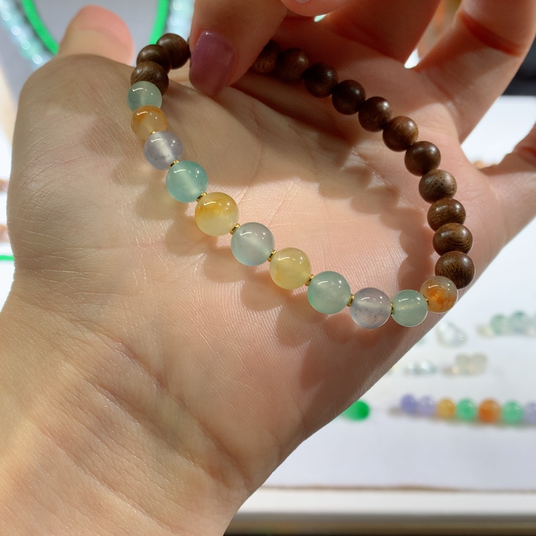 翡翠手串未镶嵌特价小多宝