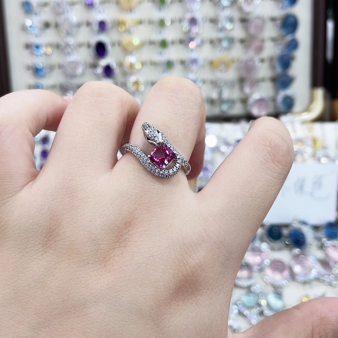 银S925镶嵌戒指烟晶