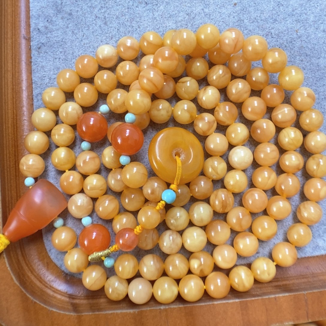 蜜蜡手串未镶嵌蜜蜡108