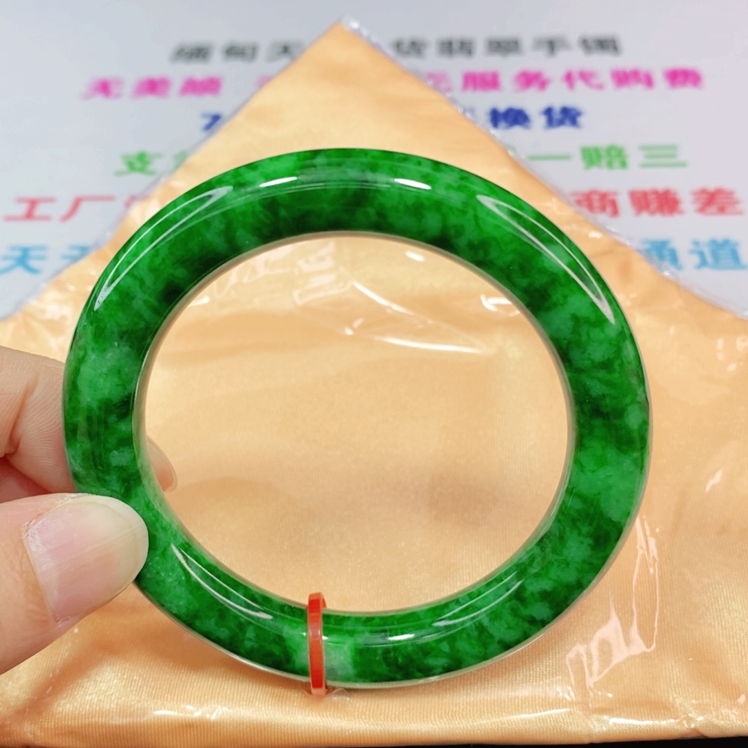 未镶嵌手镯翡翠55圈口圆条-高品质