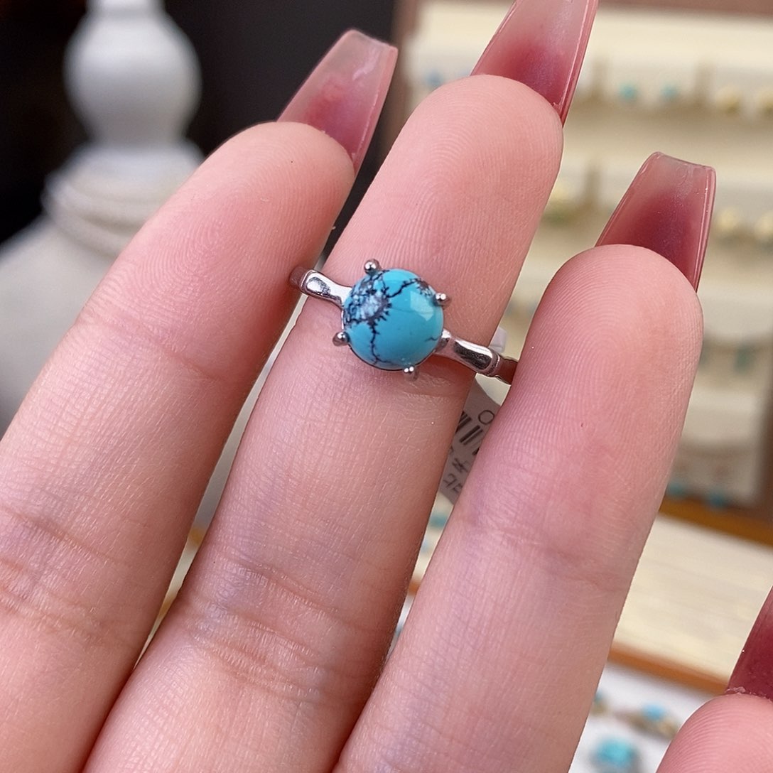 绿松石戒指银S925镶嵌