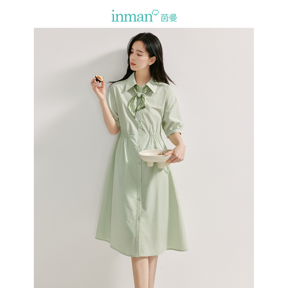 茵曼春秋女连衣裙爆款百搭时尚舒适休闲简约实用