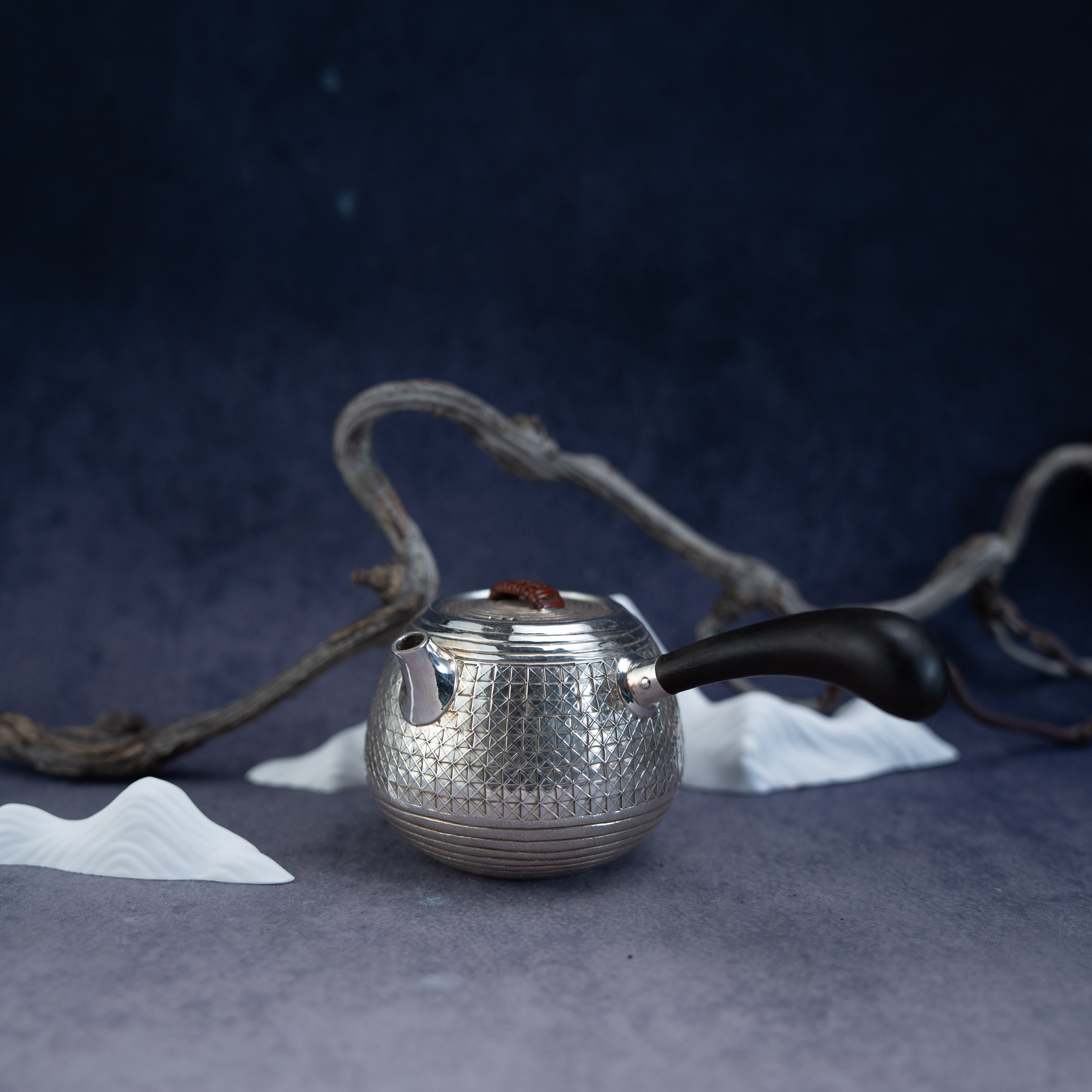 金大师足银 纯手工 万格纹 测把 泡壶 非遗手工艺