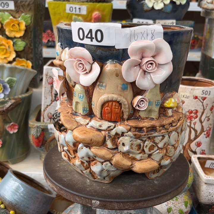 紫砂花盆粗陶材质多肉花盆