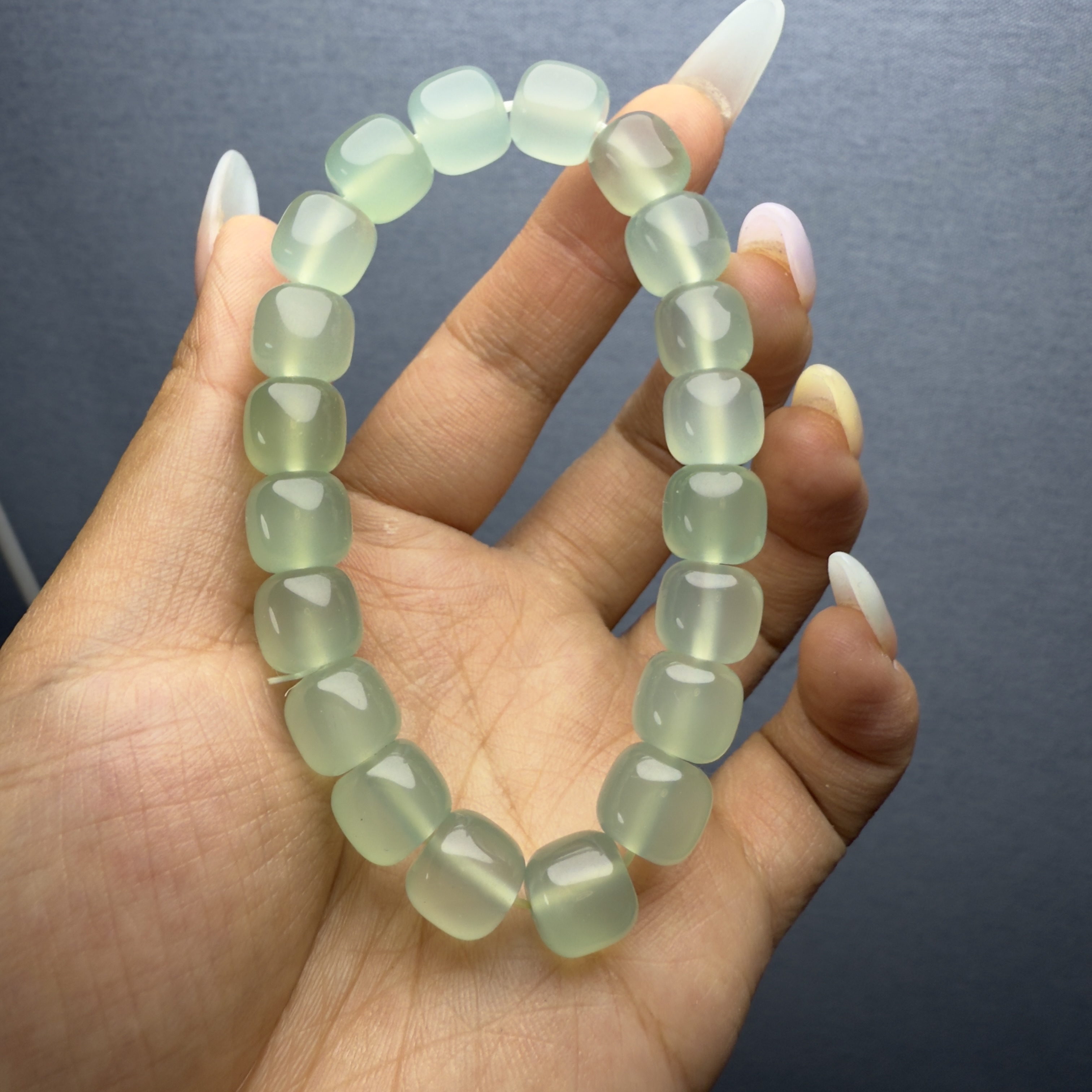 天青色冰种老型珠玉石饰品礼物男女款