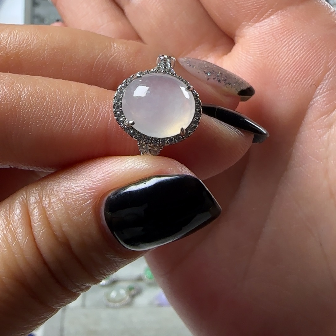 翡翠银S925镶嵌戒指