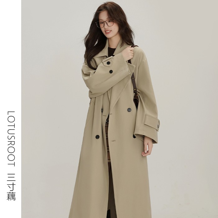 3215【金拐子专属】高级感卡其色风衣外套秋季法式复古气质大衣女