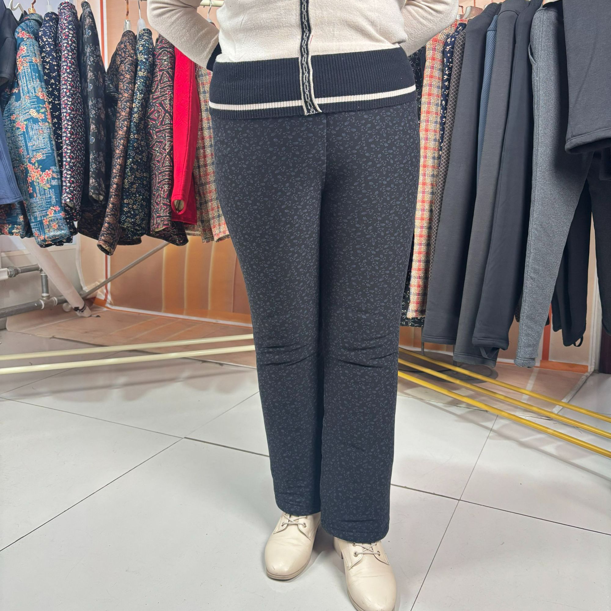 内蒙古宽松直筒驼绒棉裤女老年保暖加厚冬季加绒高腰老人外穿棉裤