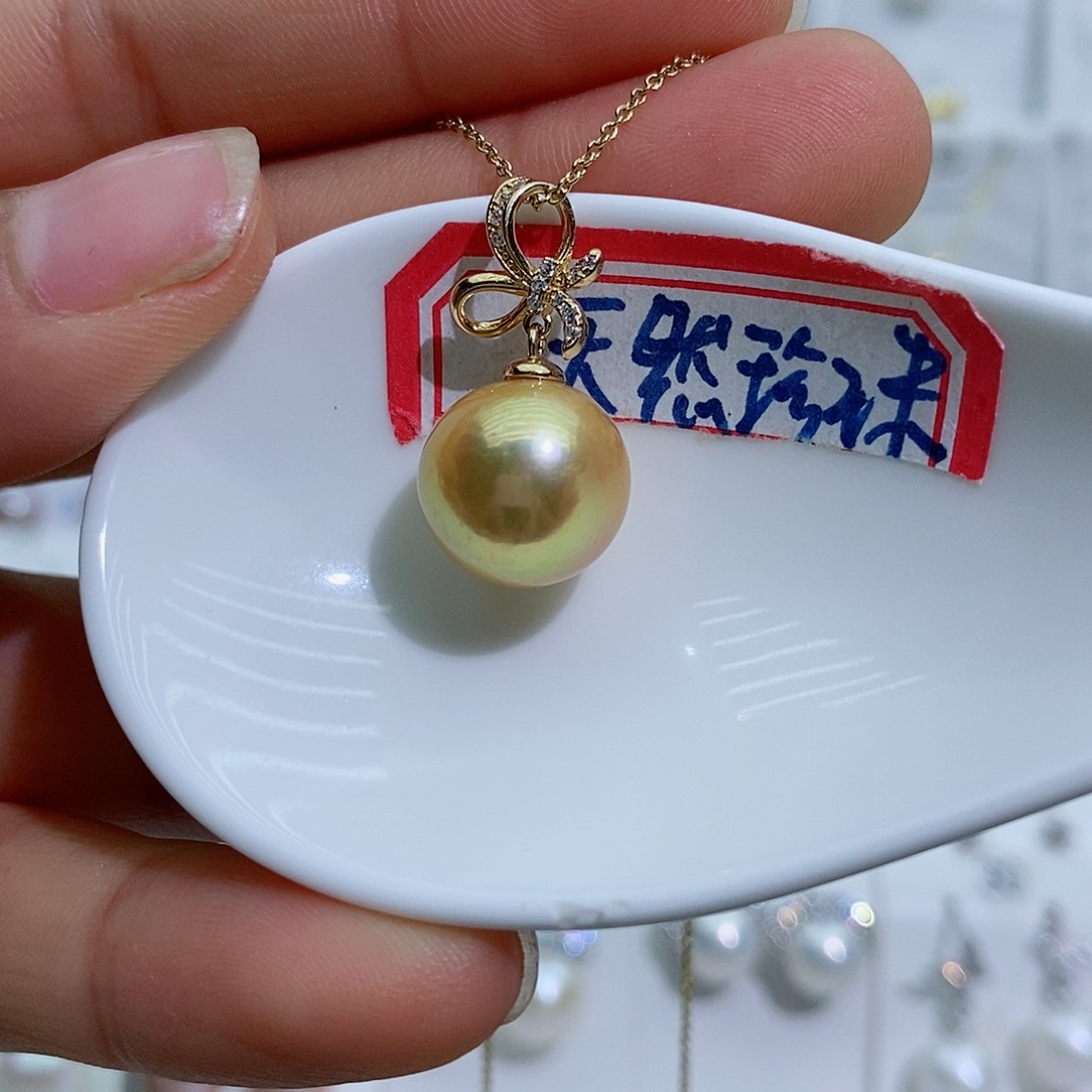 淡水珍珠银S925镶嵌吊坠(赠链)