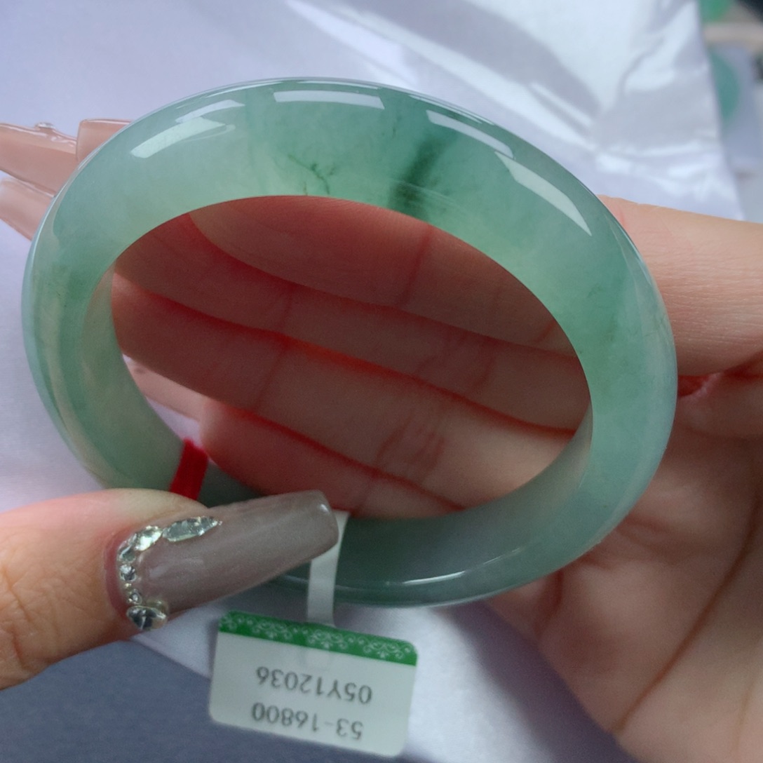 翡翠手镯未镶嵌53.6正圈