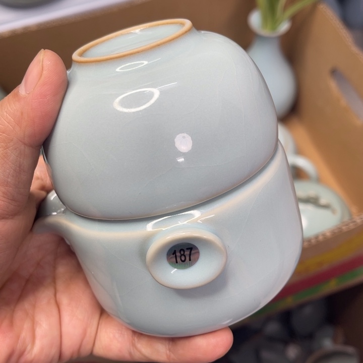 存***n汝州原矿原釉一壶一杯