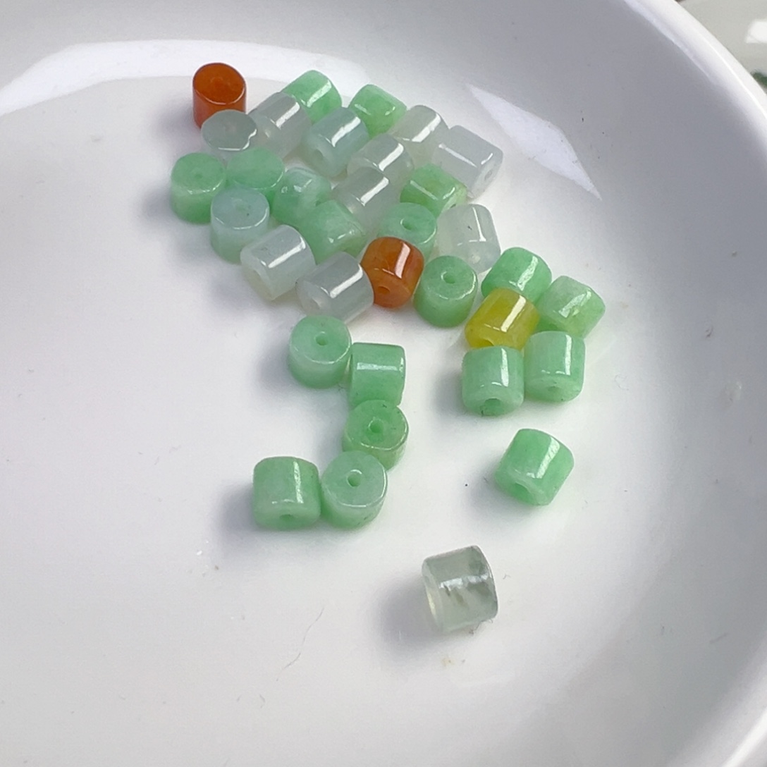 翡翠散珠卡5桶珠俩颗 可挑