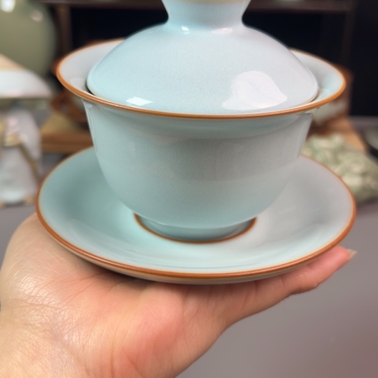 摆件元宝盖碗+主人杯不带礼盒