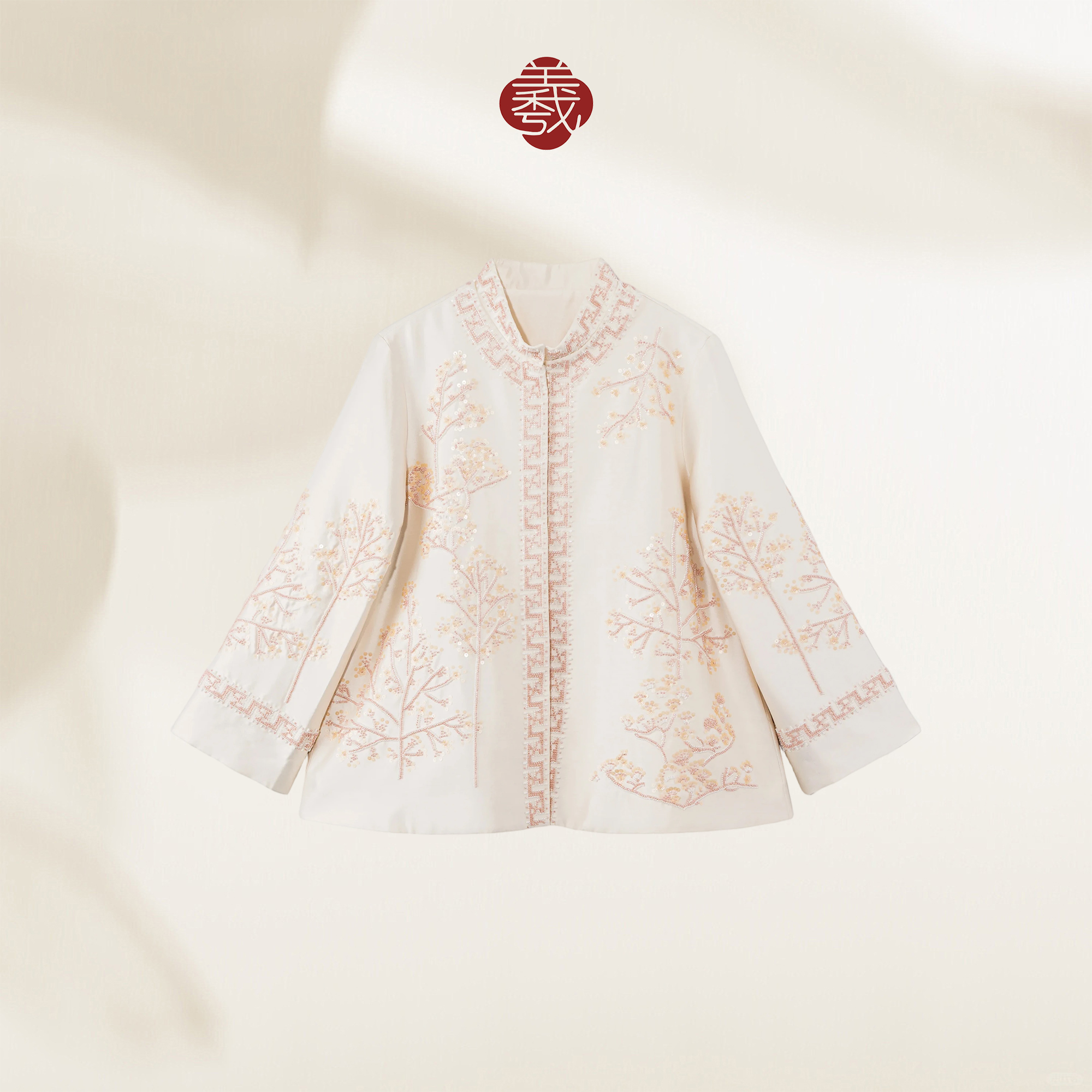 微微专属【春盈】新中式国风高级感重工丝毛纯手工万针定位钉珠外套