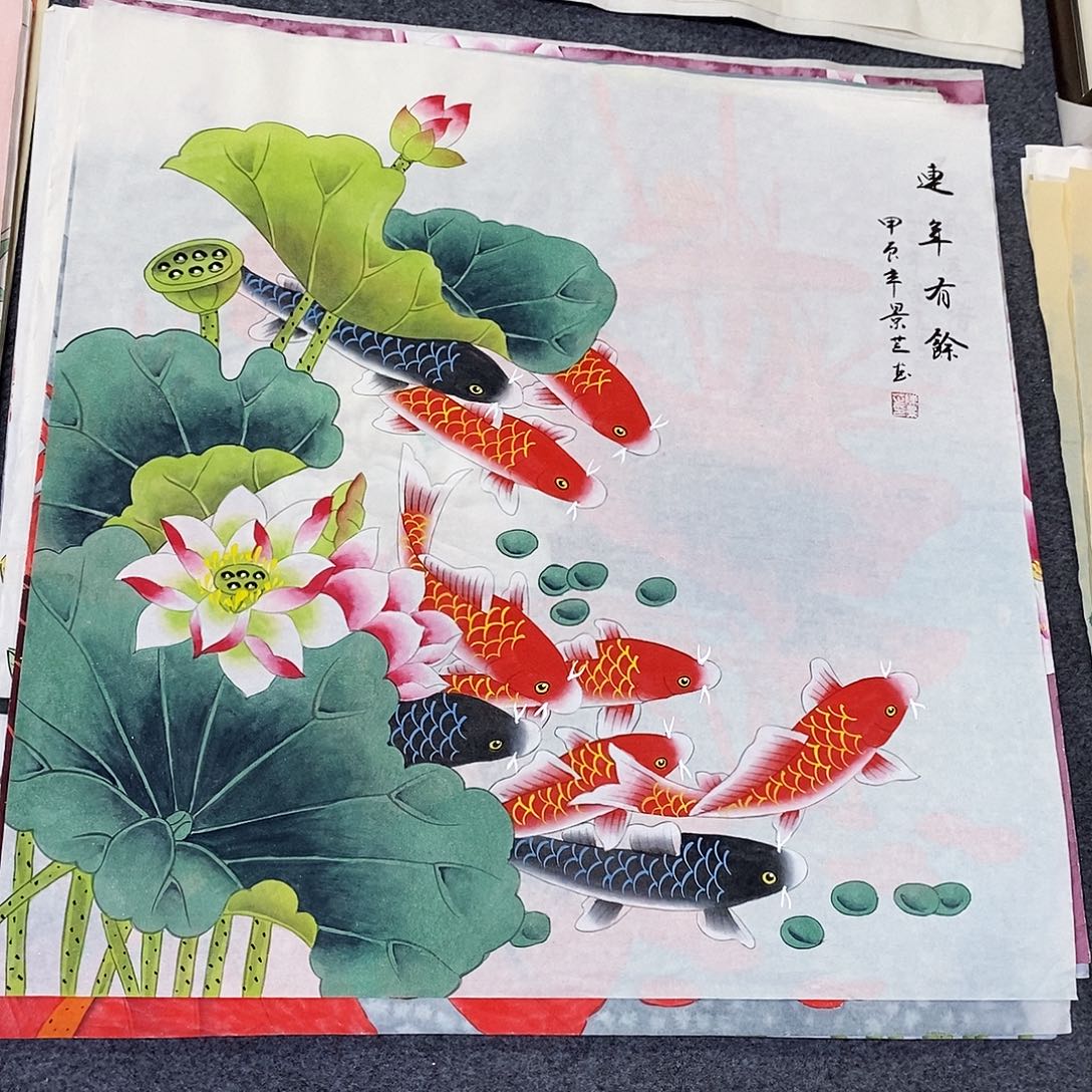 国画尺寸68✖️68工笔斗方手绘画