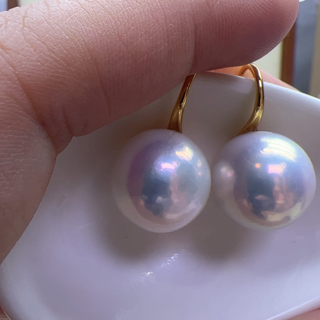 淡水珍珠耳饰银S925镶嵌