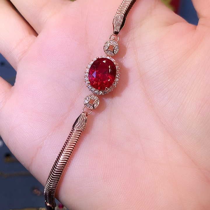 红宝石手链银S925镶嵌