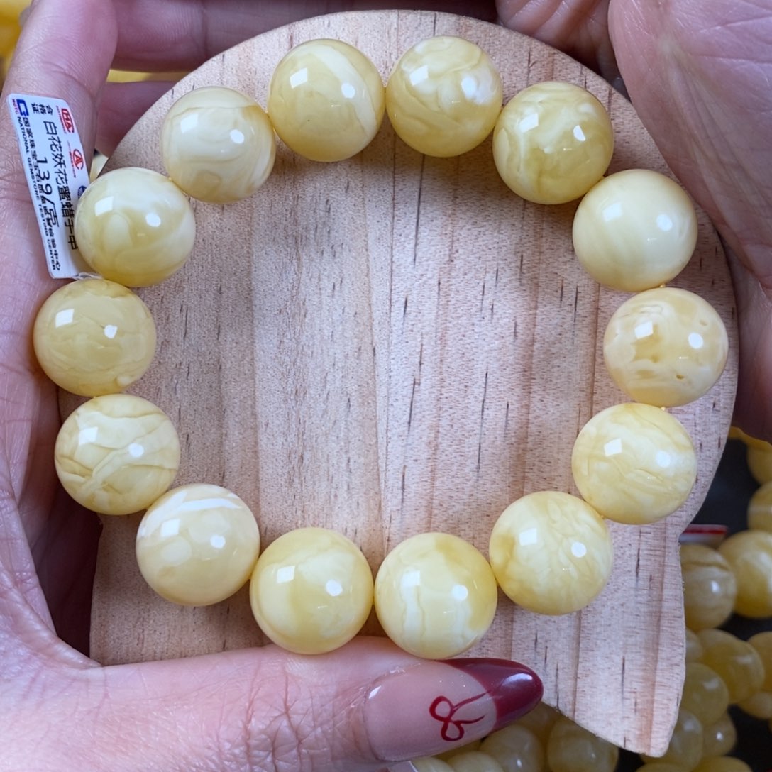 蜜蜡裸石未镶嵌16➕满蜡白花