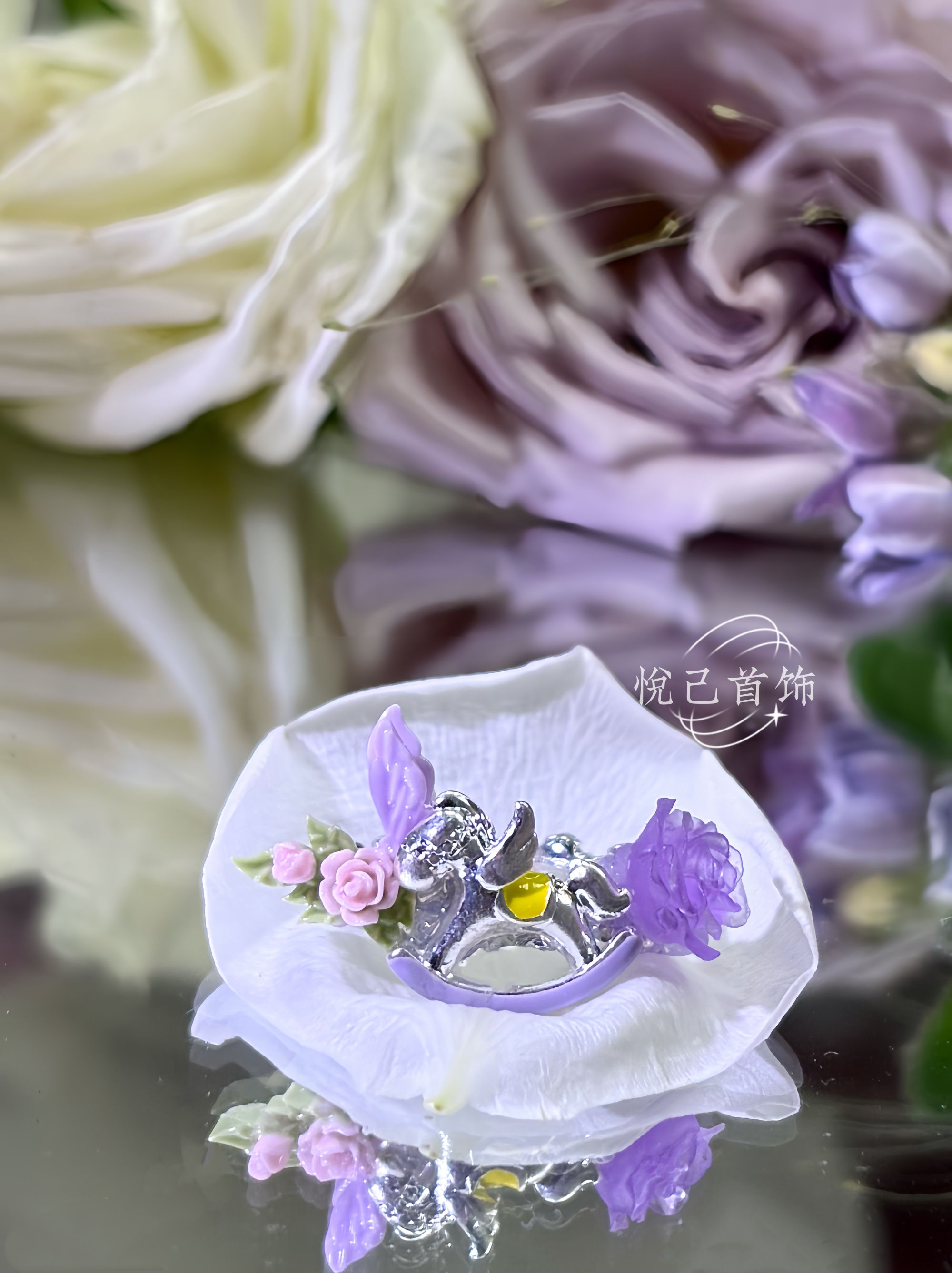 合金锆石戒指 合金戒指 锆石轻奢设计款原创戒指