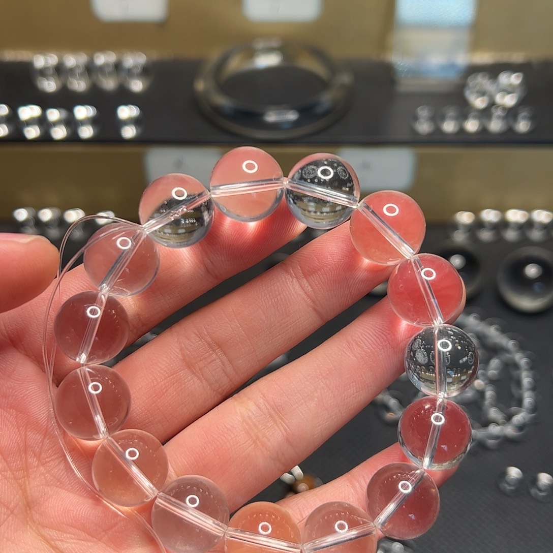 M***i水晶手链未镶嵌纯天然白水晶14mm圆珠手链