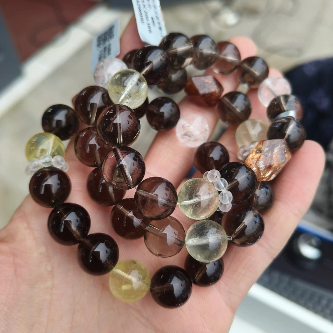 【拾晶轩】原创茶水晶单圈手链 多样性发一件 约12mm 2083BB