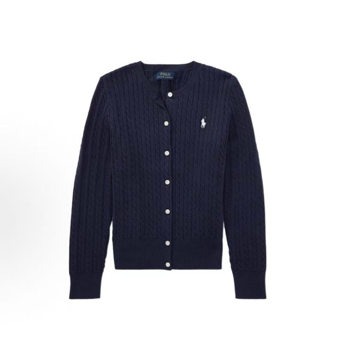 【林一专属】Ralph Lauren 拉夫劳伦大童款 小马刺绣绞花式开衫