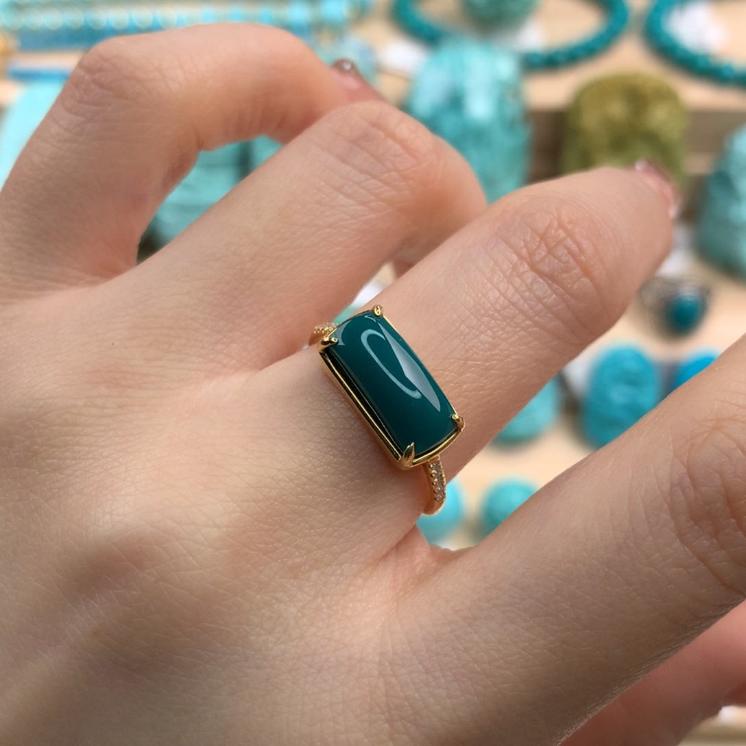 绿松石珠宝玉石银S925镶嵌