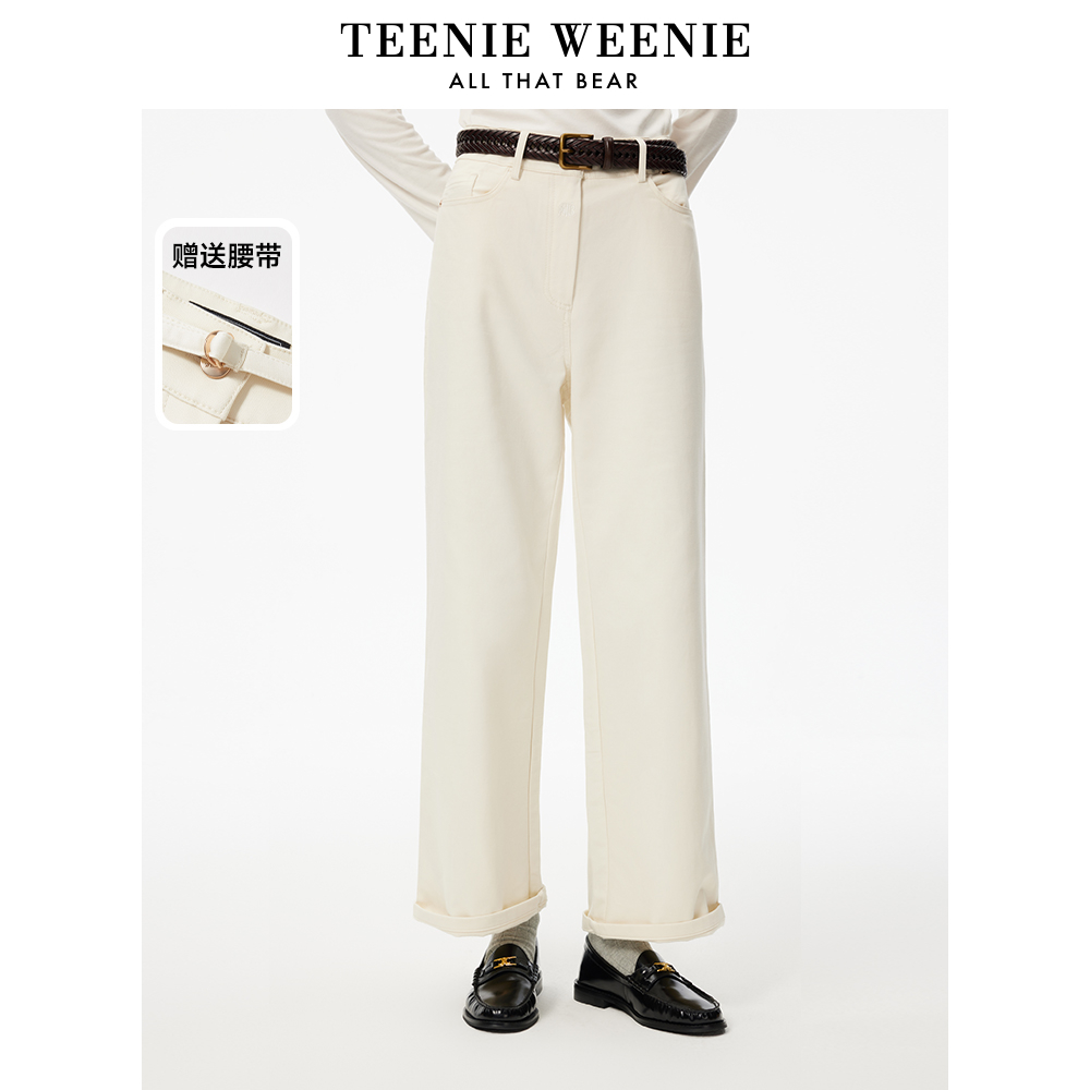 TeenieWeenie小熊女装2024年冬季新款休闲通勤长裤TTTC244V01W