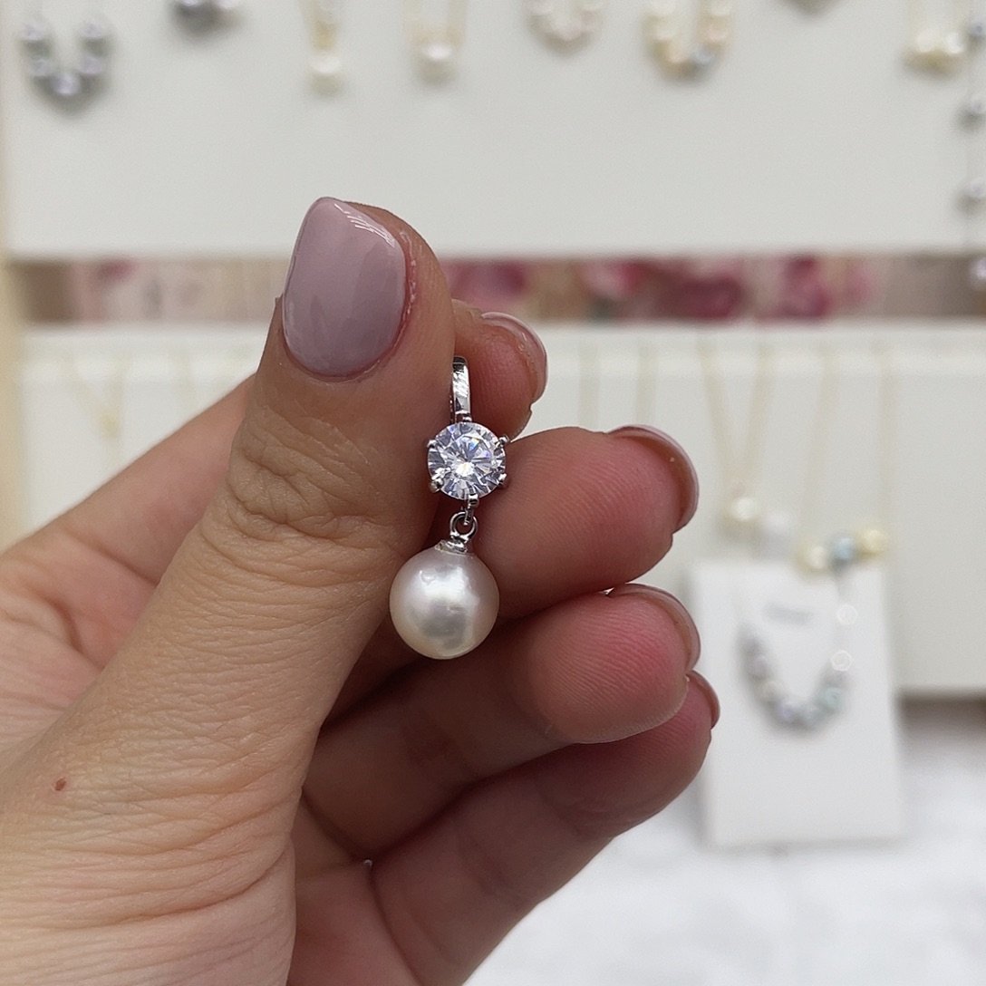 银S925镶嵌吊坠(不含链)海水珍珠