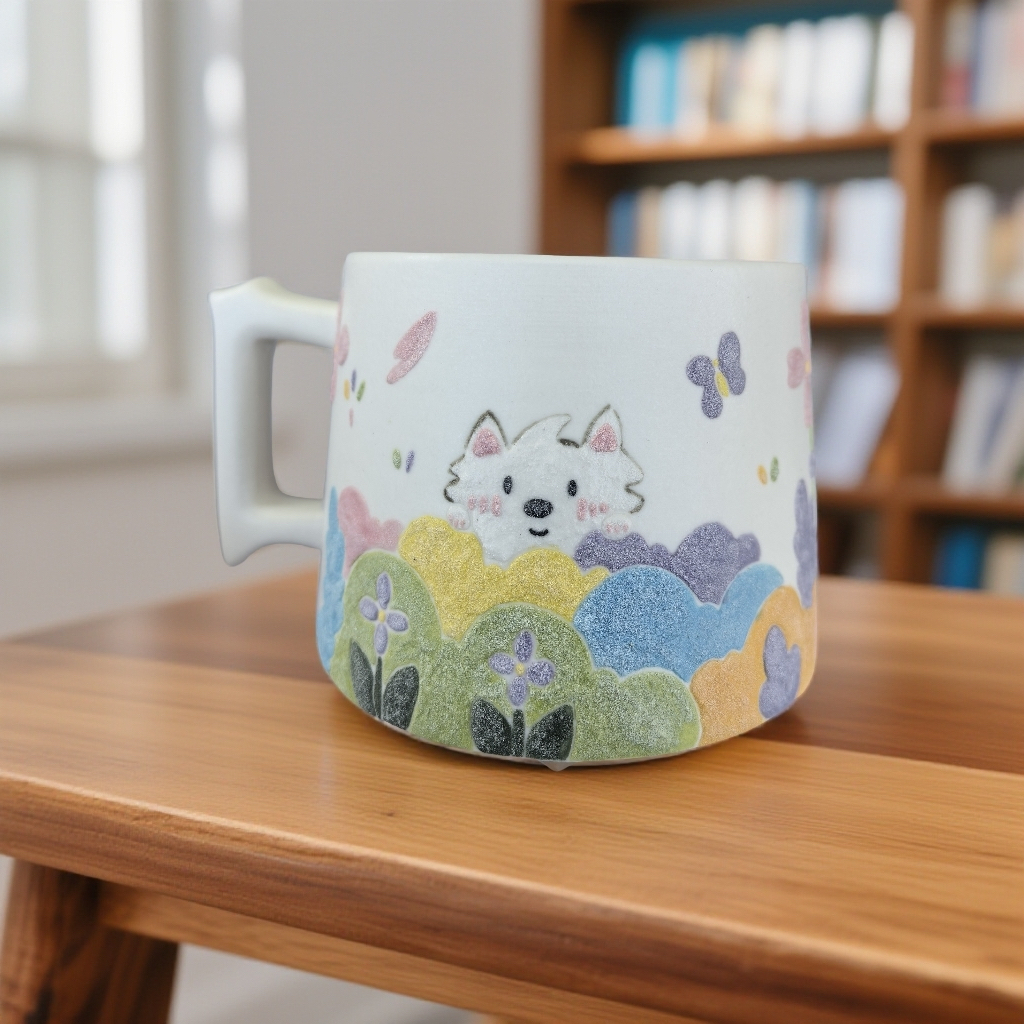 可爱手绘陶瓷马克杯家用早餐杯情侣礼物