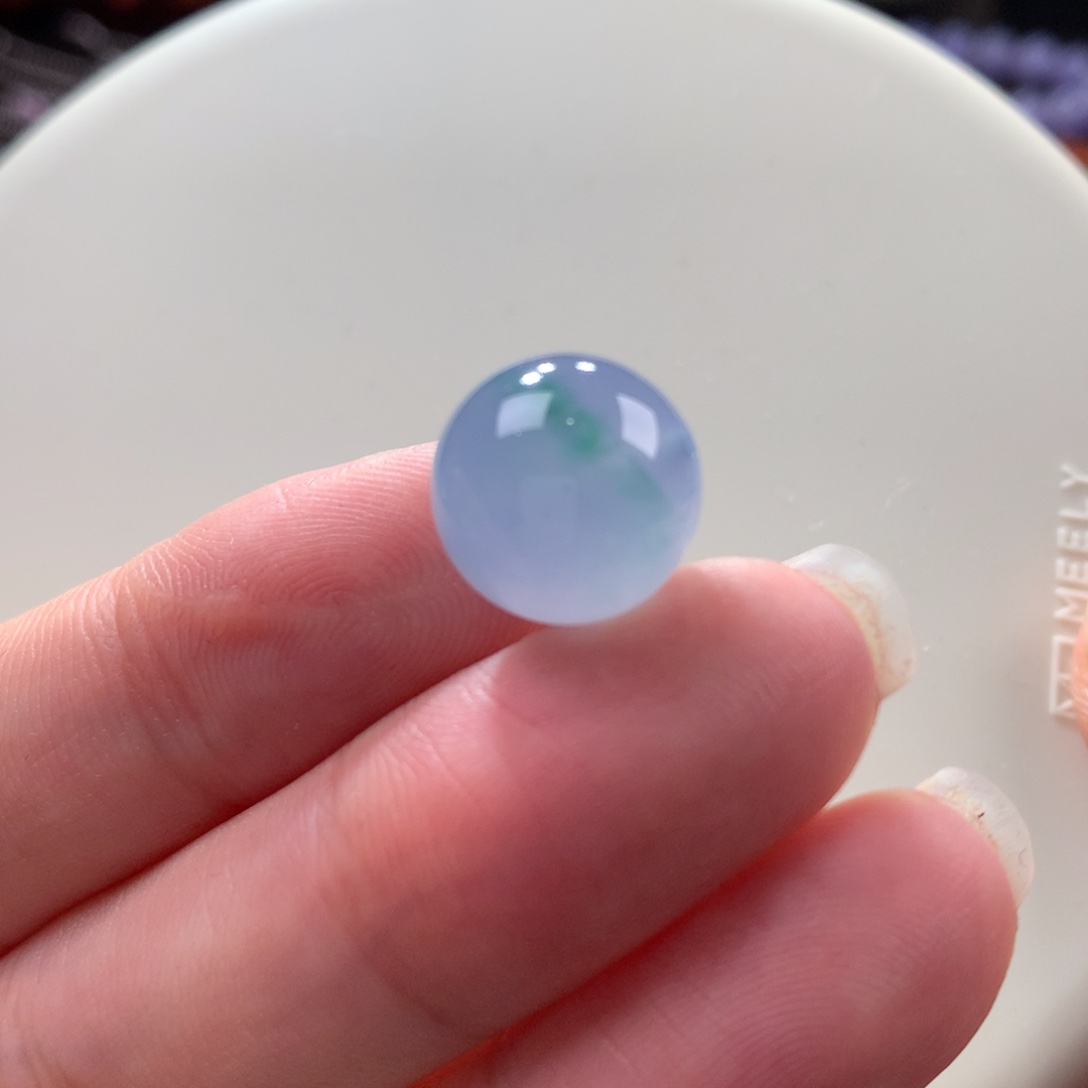 翡翠颈饰未镶嵌翡翠冰梦幻紫飘阳绿花卡13.14+