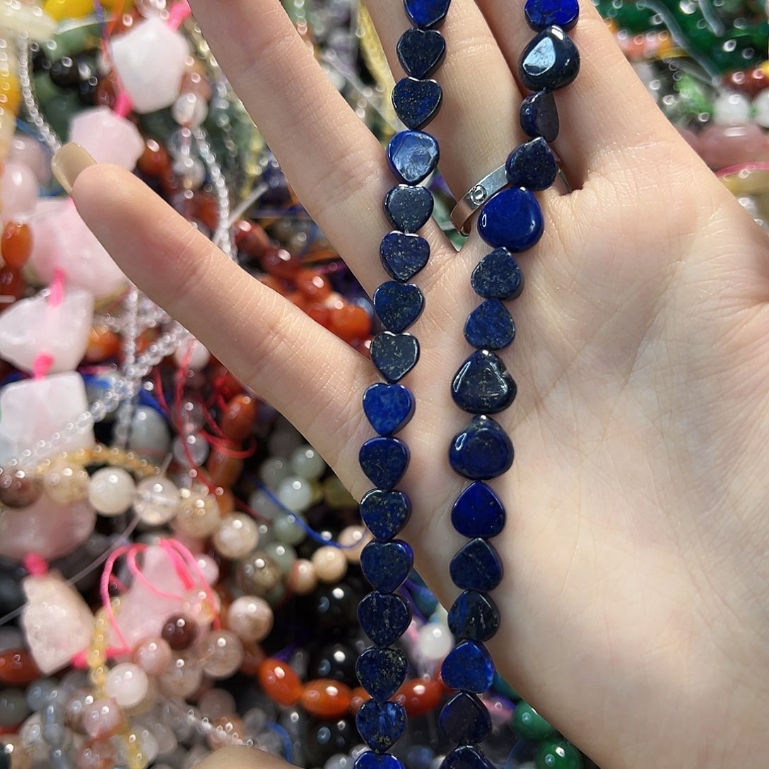 玛瑙/玉髓未镶嵌珠宝半成品青金爱心卡8一条