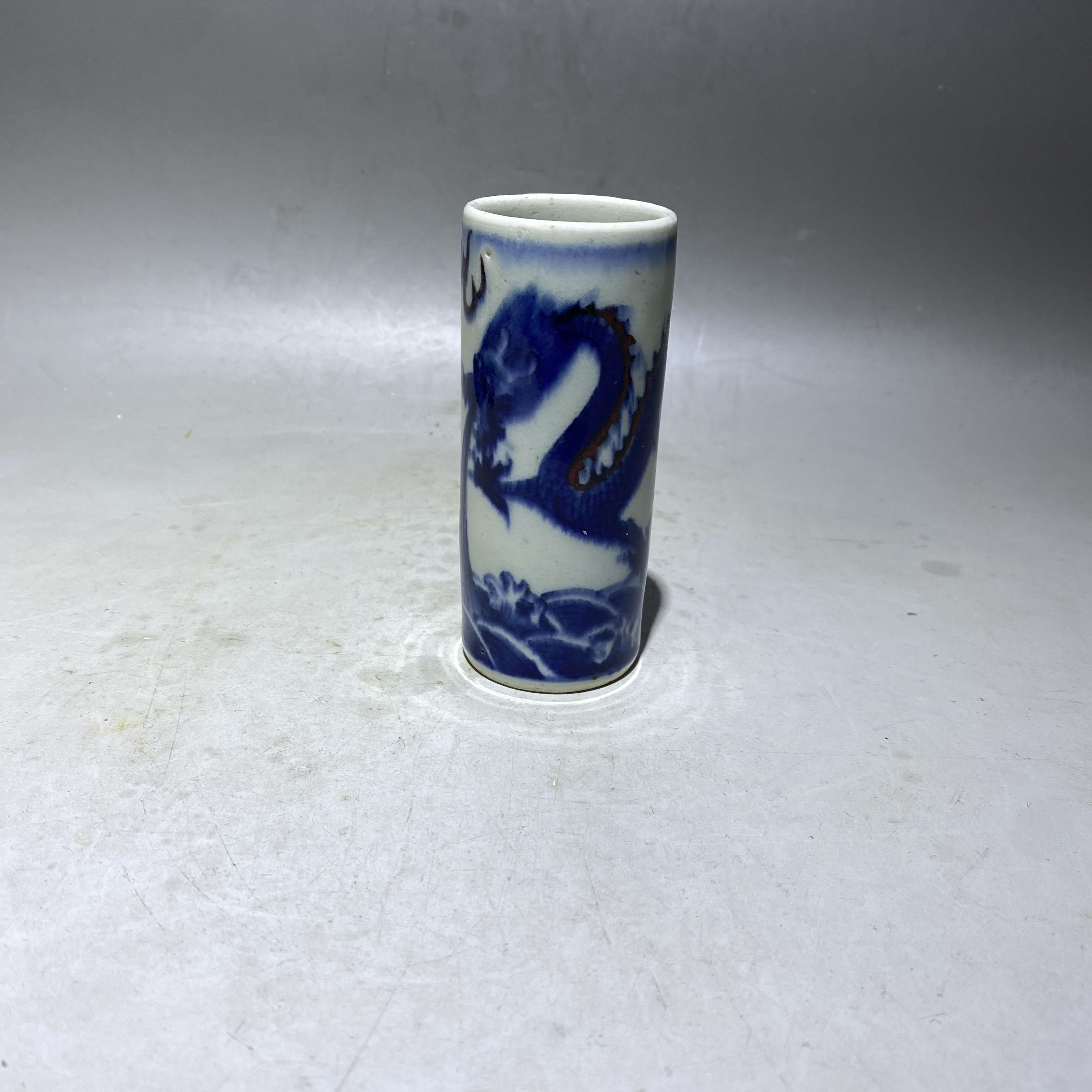 青花龙纹牙签筒#817#