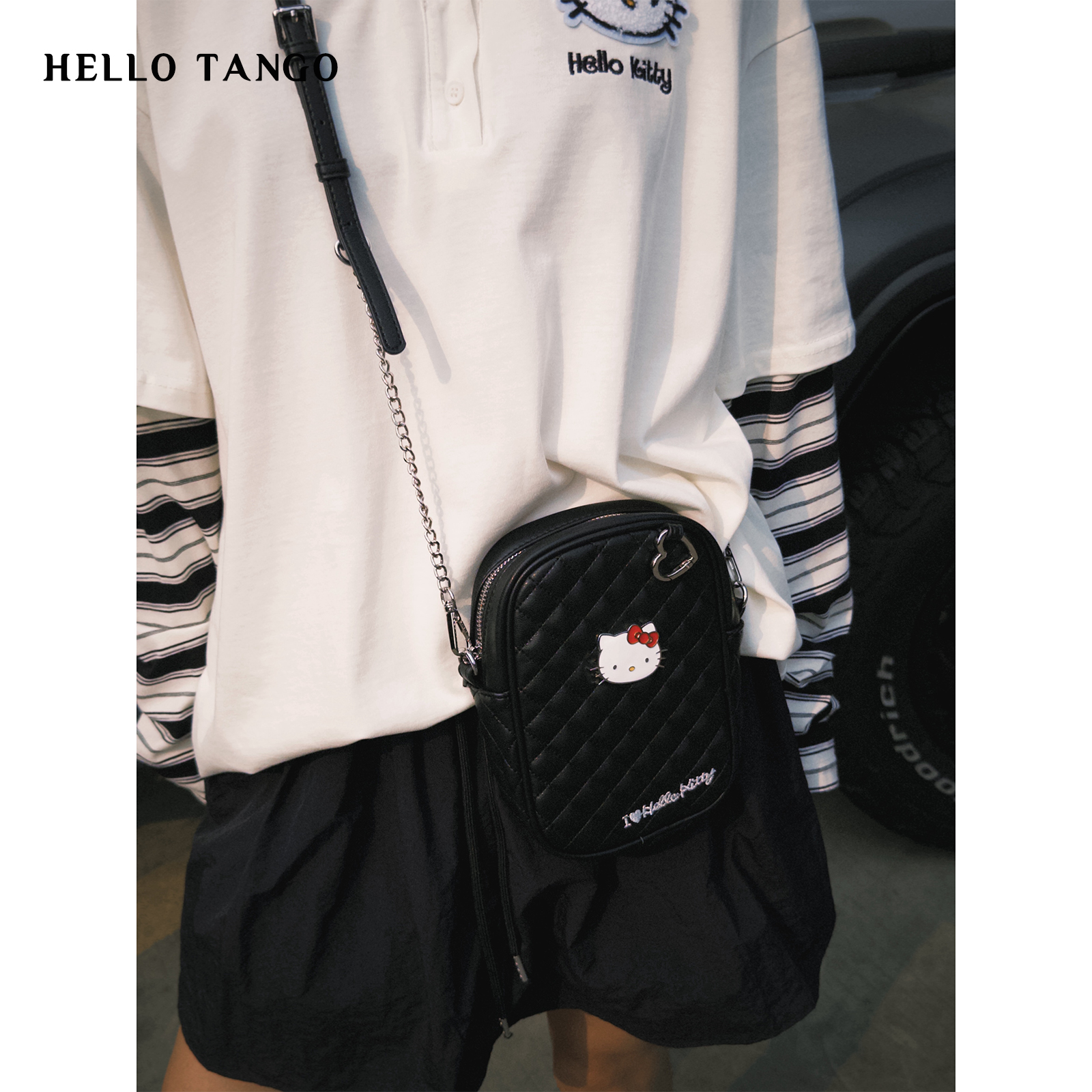 HELLOTANGO日系趣味可爱Kitty斜跨小包