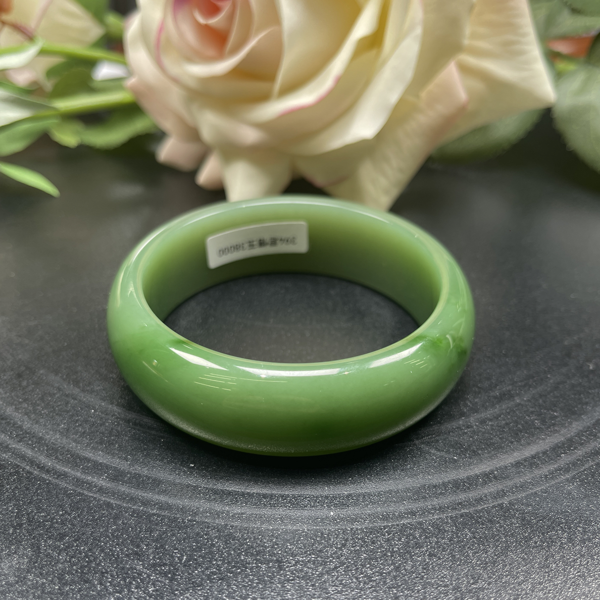 碧玉俄七精品白加绿粉绿飘阳绿经典手镯女款气质时尚百搭