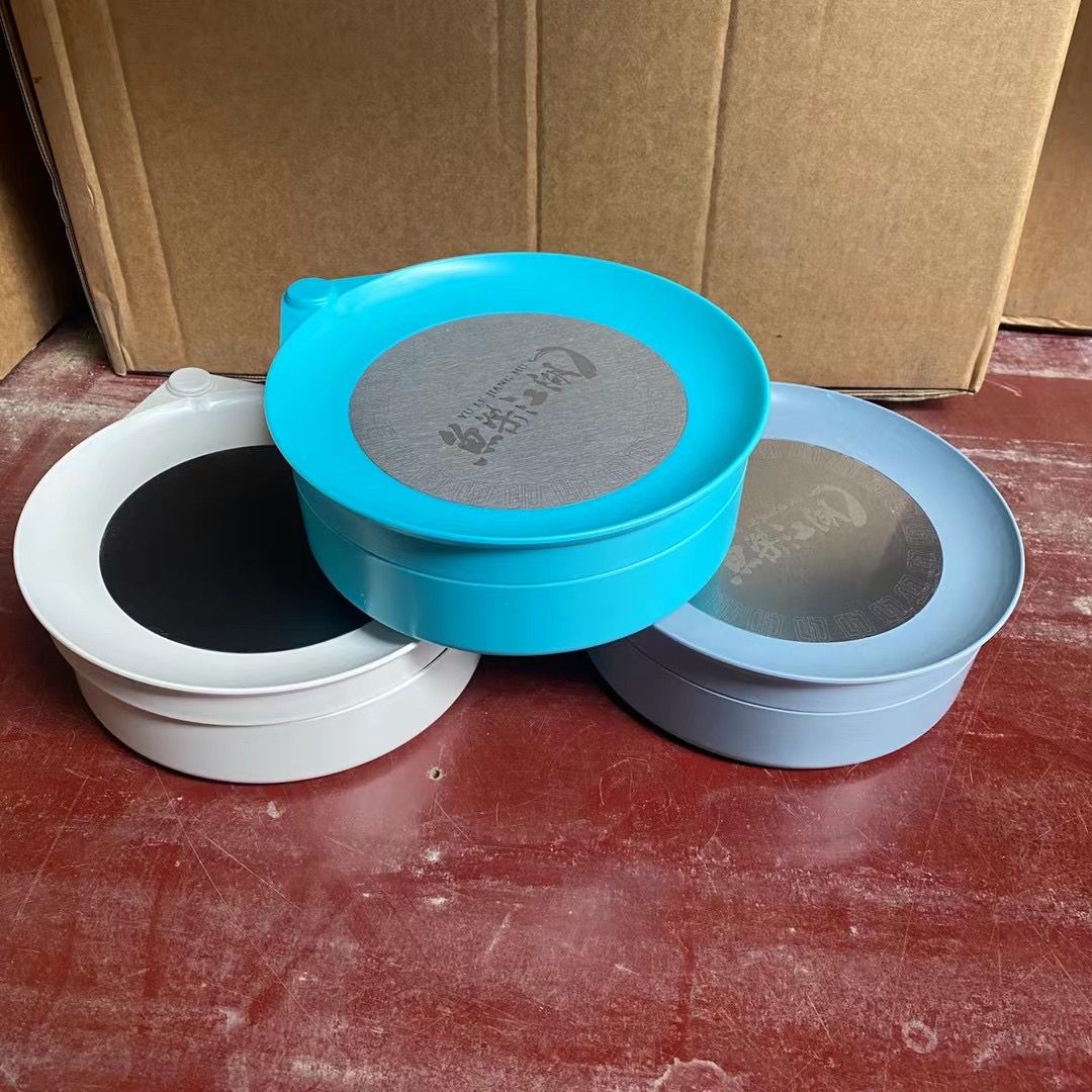 特价全磁拉饵盘开饵盘饵料盆强磁散炮鱼饵盆地插卡扣钓箱钓椅饵盘