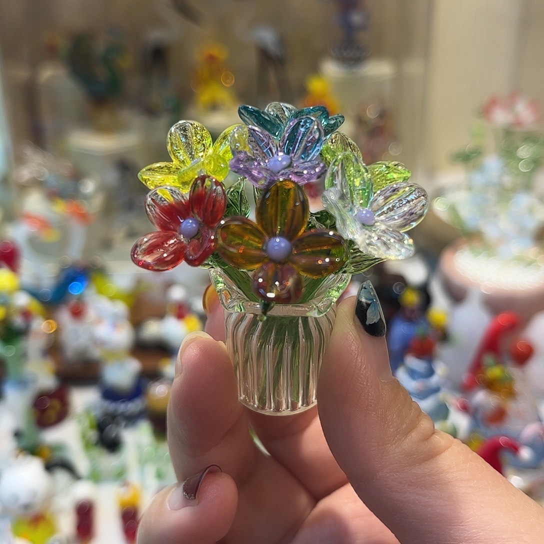 琉璃手工艺品七彩小野花